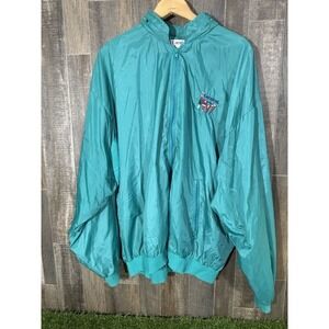 Vintage Carnival Cruise Windbreaker‎ Jacket Teal Nylon Men's Large Retro 80s 90s